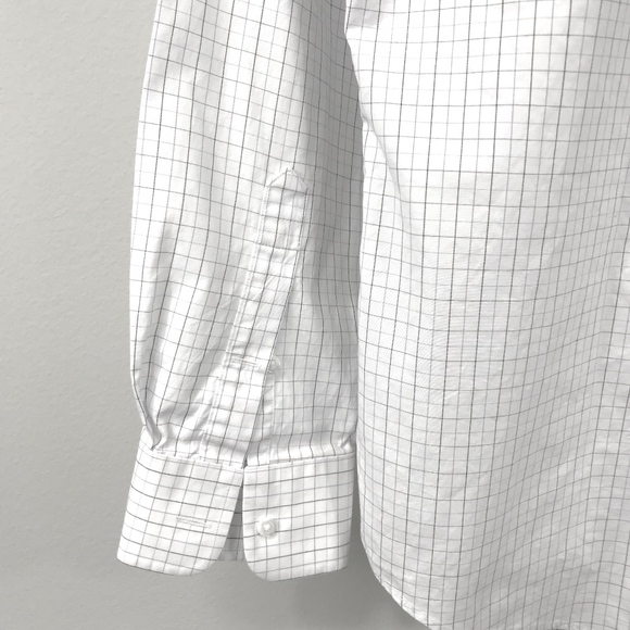 Nordstrom Rack Grid White Button Up Trim Fit - Picture 5 of 8